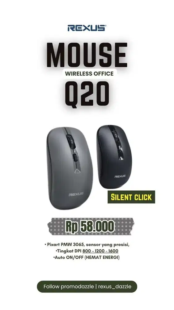 Mouse wireless rexus Q20