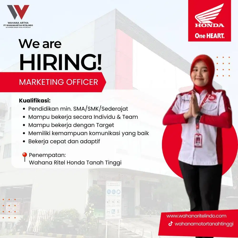 Lowongan Kerja Marketing / Sales HONDA