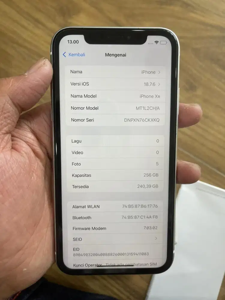 Iphone xr 256GB White inter all op