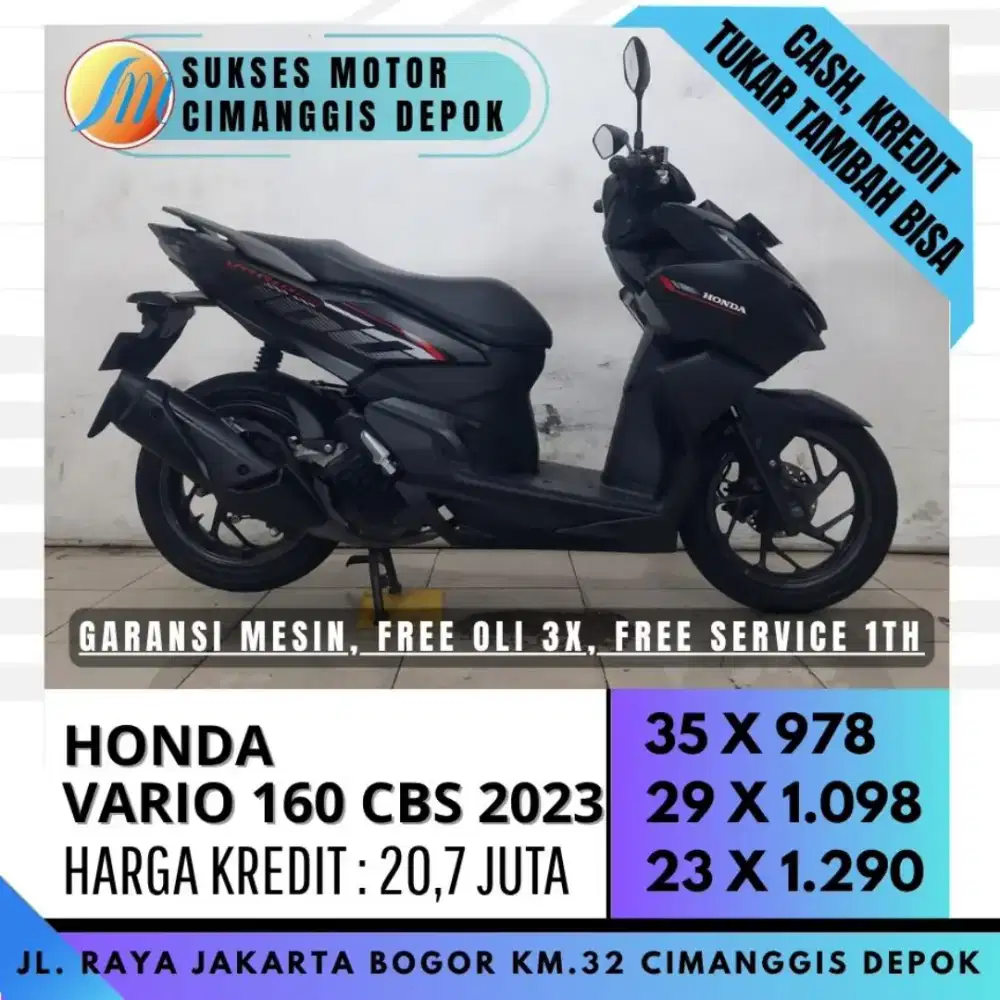 HONDA VARIO 160 CBS 2023 DP 600 CICILAN RINGAN [SUKSES MOTOR]