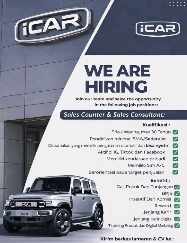Di Butuhkan Sales ICAR