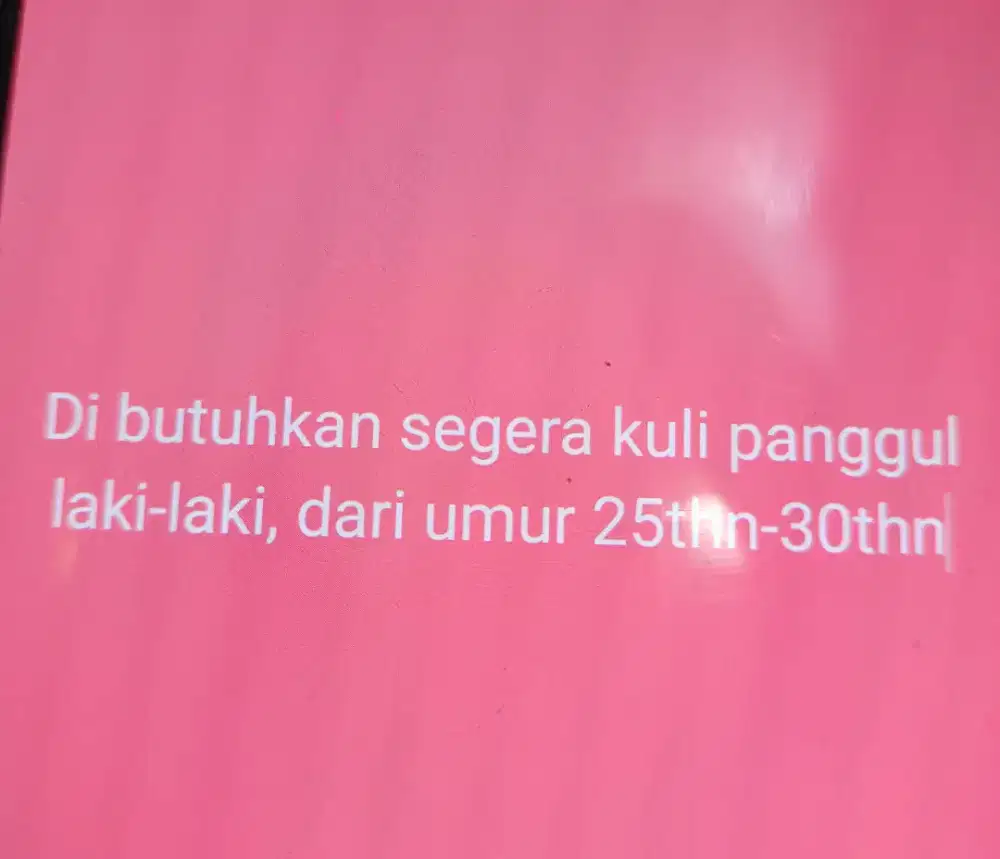LOWONGAN KERJA KULI DAN SUPIR
