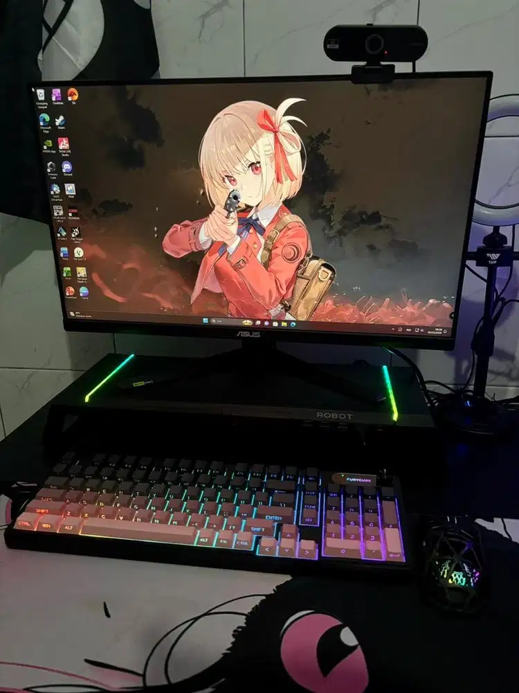 PC Ryzen 7 RTX 5050 Dan Monitor Asus TUF Gaming VG249QM5A 240HZ