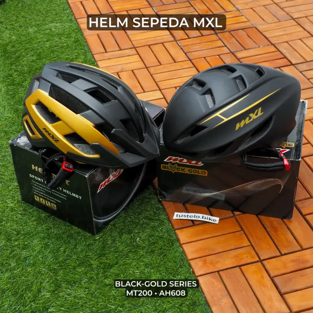 Helm Sepeda MXL Black Gold Roadbike MTB Seli Commuter Unisex M to L