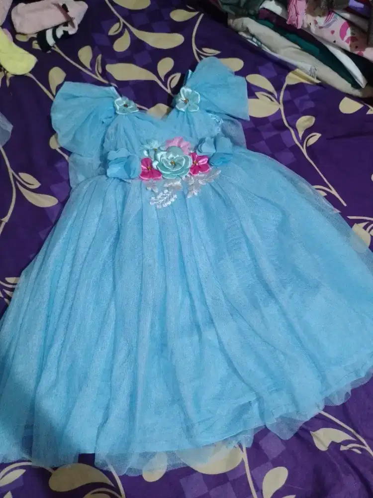 Gaun anak 2-4th new tile halus butik freeongkir