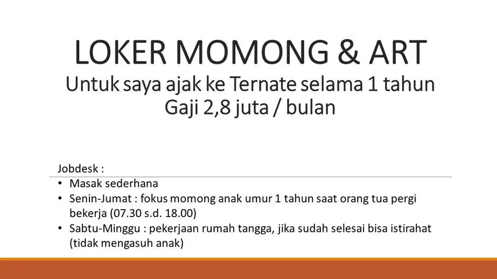 Loker Momong dan ART