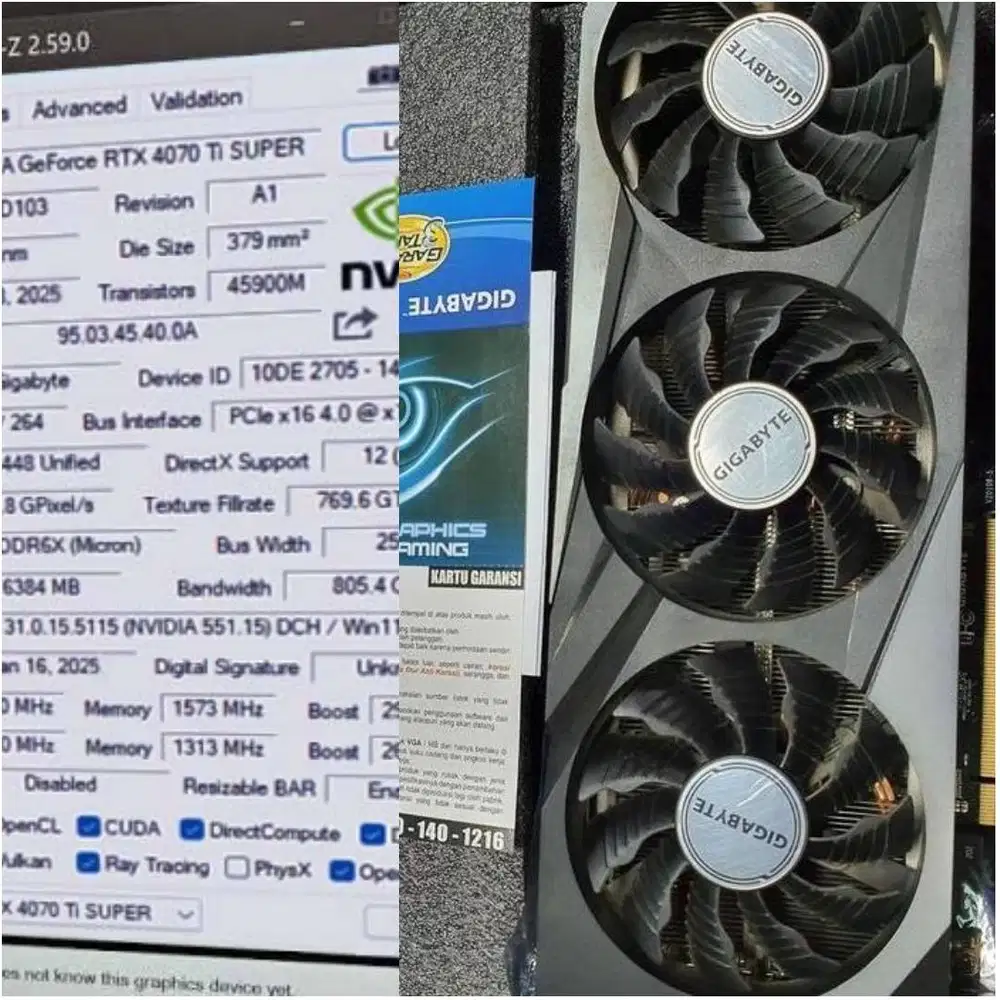 VideoCard VGA nvidia rtx4070 TI gigabayte