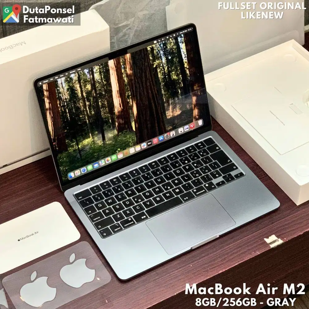 MACBOOK AIR M2 8GB/256GB GREY LIKENEW LENGKAP ORI