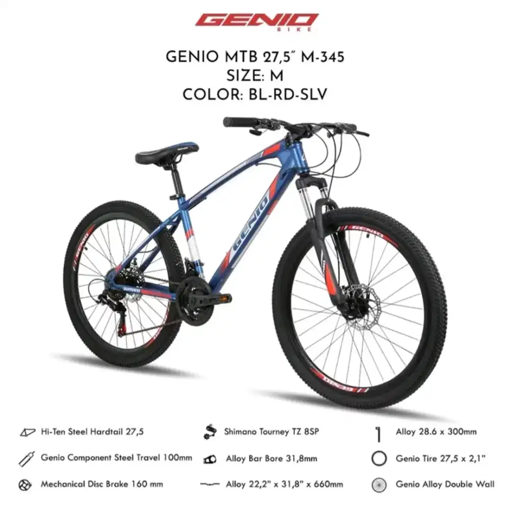 sepeda gunung MTB 27,5 genio M345