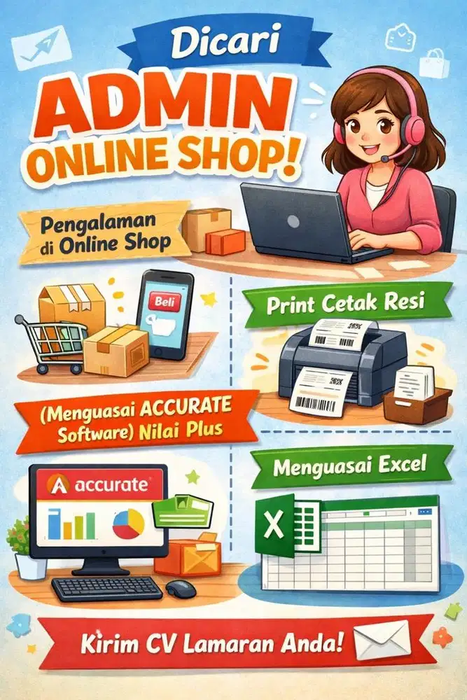 LOWONGAN KERJA – ADMIN ONLINE SHOP