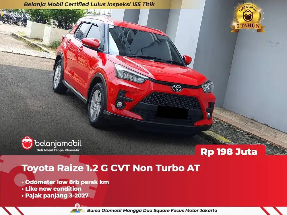 [ LOW KM 8RB ] Toyota Raize 1.2 G CVT Non Turbo AT 2024 2025