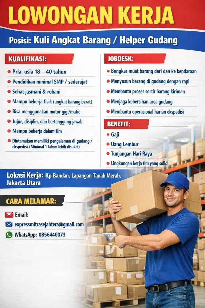 Lowongan Kerja Helper Gudang