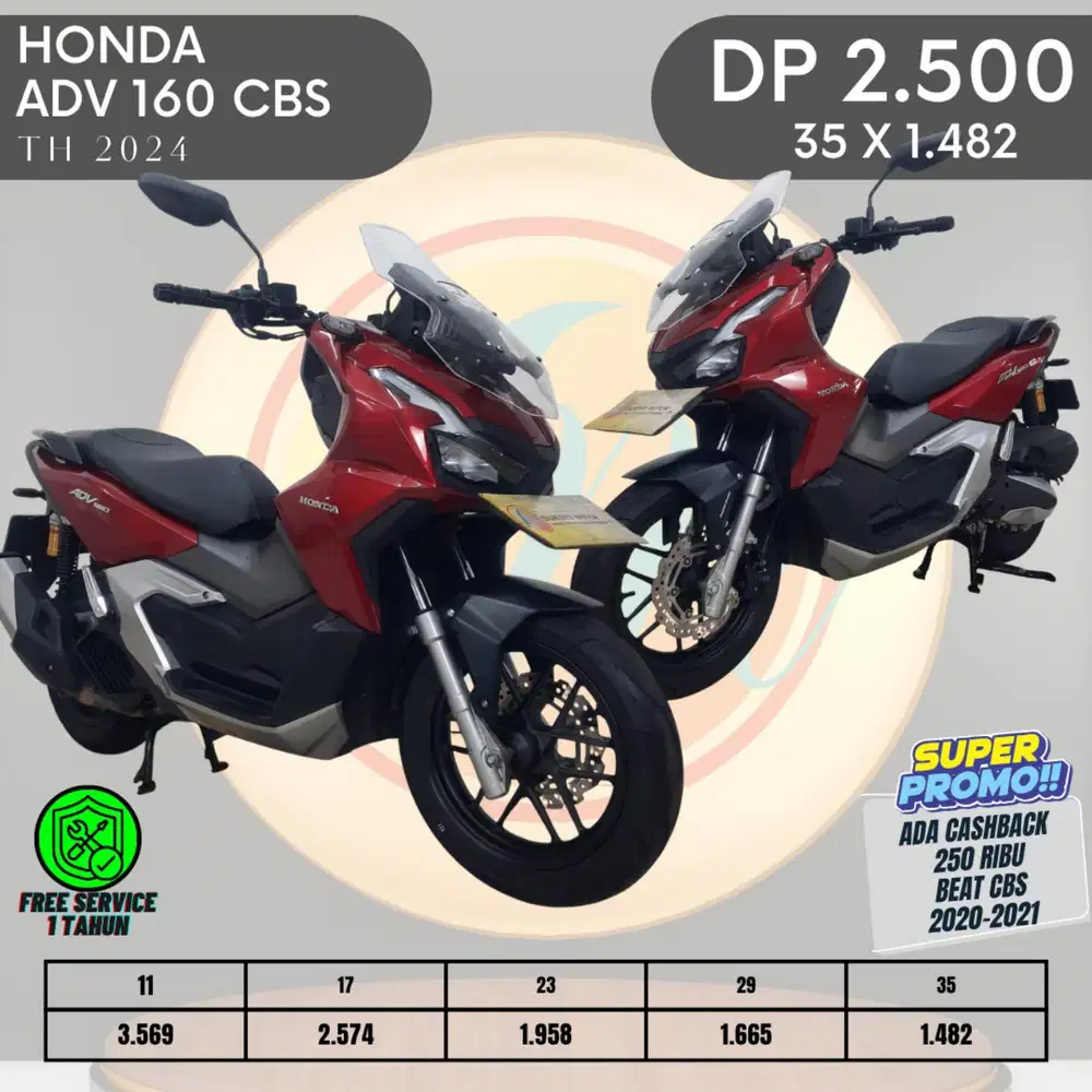 ADV 160 CBS
TAHUN 2024
PLAT KARAWANG