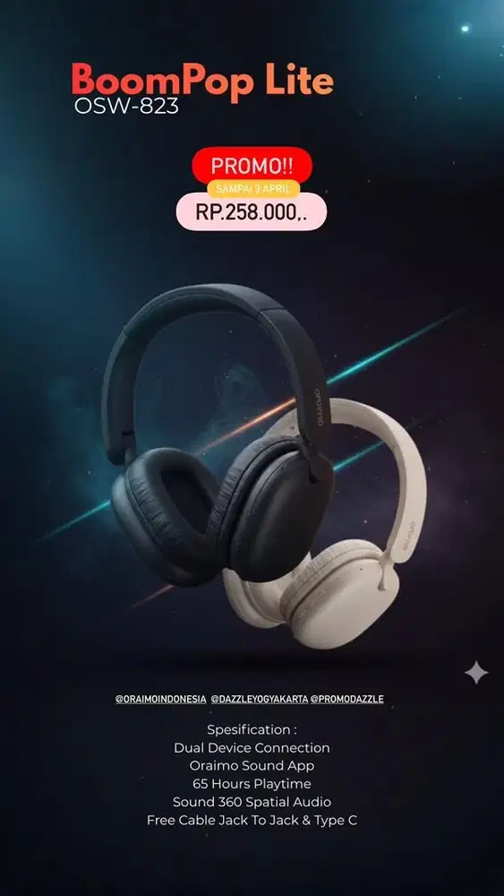 Headphone Oraimo BoomPop Lite OHP-317