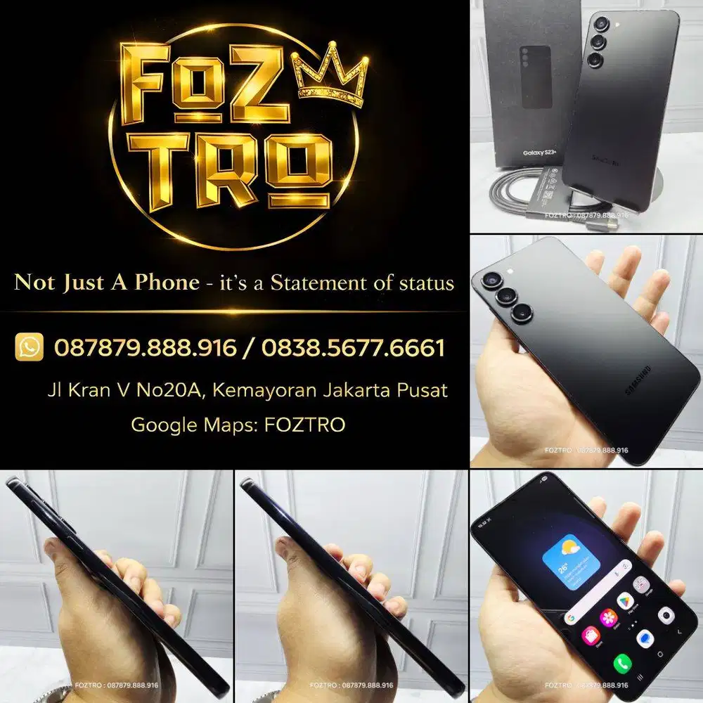 Samsung Galaxy S23 Plus 8/512GB Black Fullset Mulus Resmi No Minus