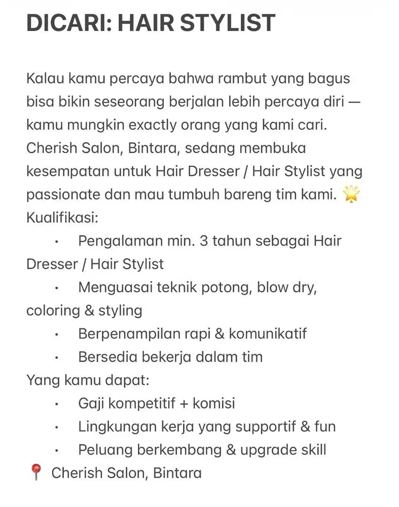 DICARI: HAIR STYLIST