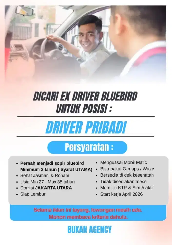 Driver pribadi , khusus EX Bluebird