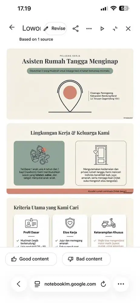 LOWONGAN KERJA ART MUSLIMAH (2 ORANG)