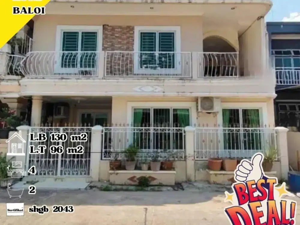 Dijual Murah Rumah hook tengah 2 Lantai di Baloi Anggrek Permai