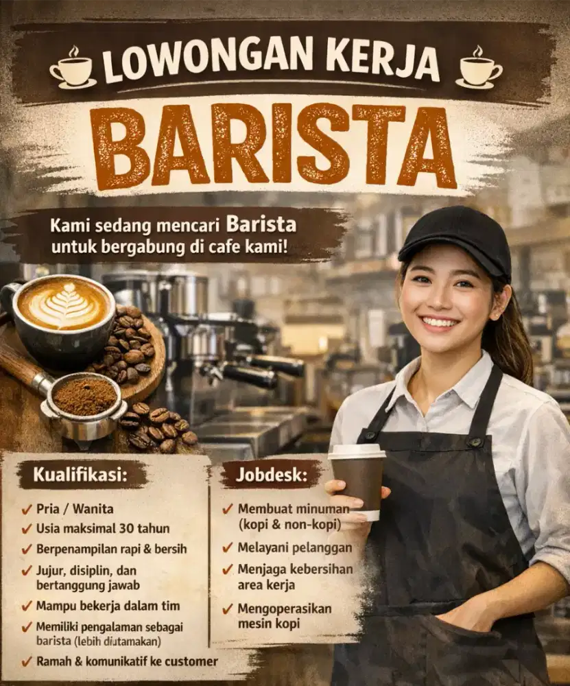 Kami mencari Barista!!