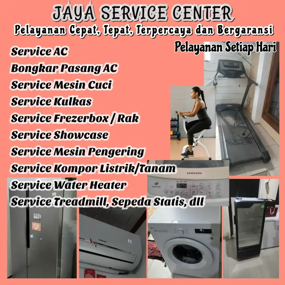 Service AC Kulkas Frezer Bongkar Pasang AC Servis Mesin Cuci Treadmill