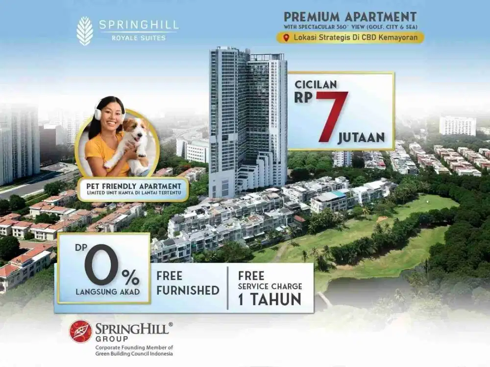 SPRINGHIL ROYAL SUITE APARTEMEN KEMAYORAN UNIT BARU BISA KPR DEKAT TOLL & GOLF