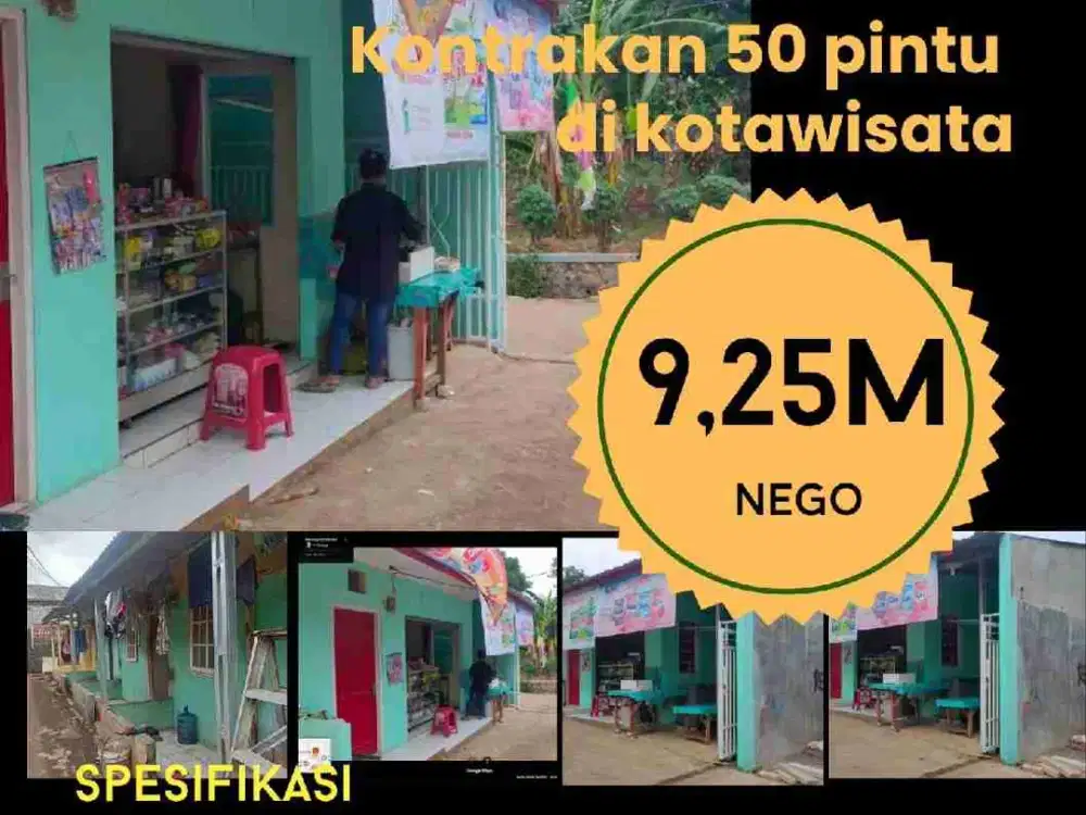 DIJUAL CEPAT KONTRAKAN 50 PINTU di dekat KOTA WISATA CIBUBUR