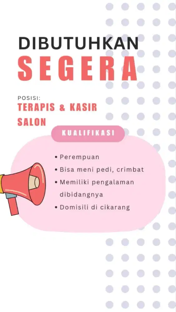 Lowongan pekerjaan di salon kecantikan