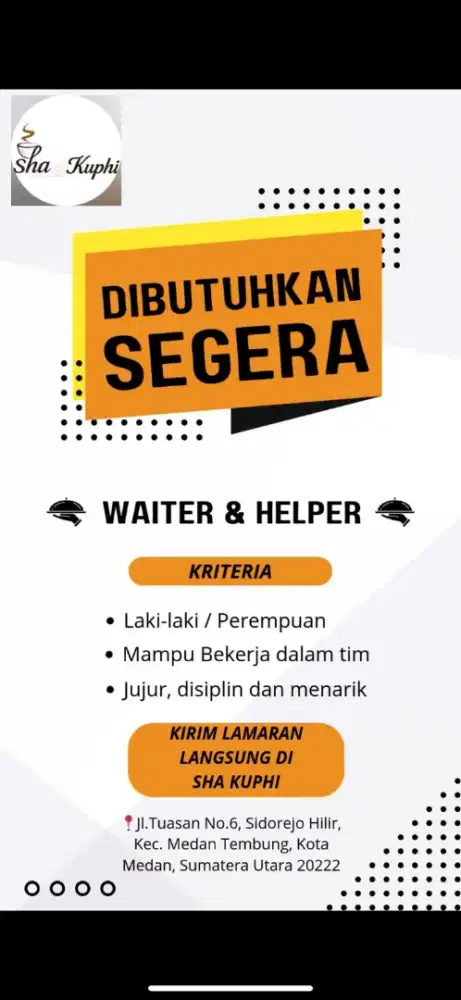 LOWONGAN PEKERJAAN F&B