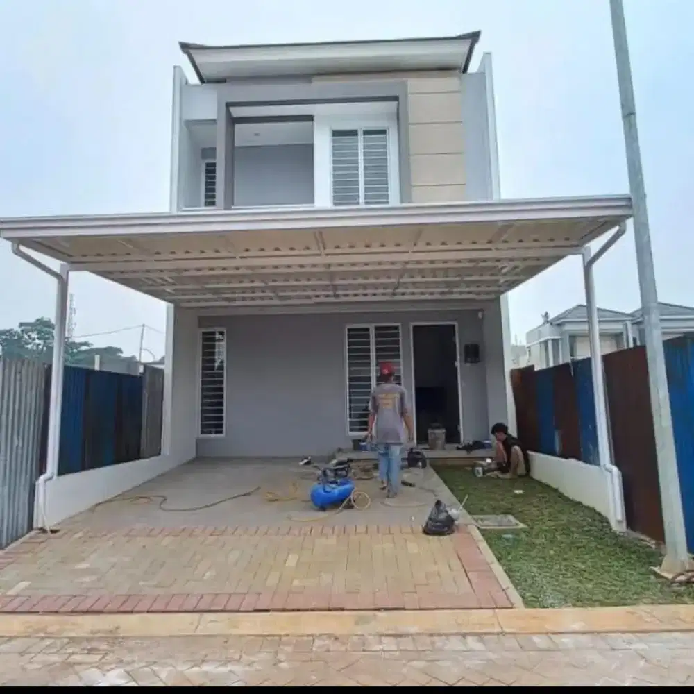 pemasangan kanopi alderon doubel layer