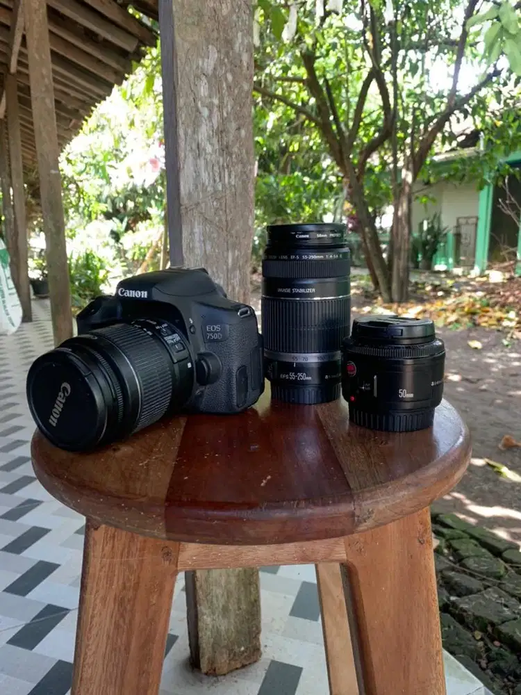 Paket lengkap canon 750d dengan 3 lensa murah