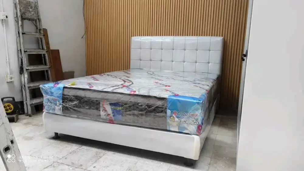 PAKET DIPAN + KASUR BUSA CENTRAL FOAM TEBEL 30 CM UK 160 X 200 CM