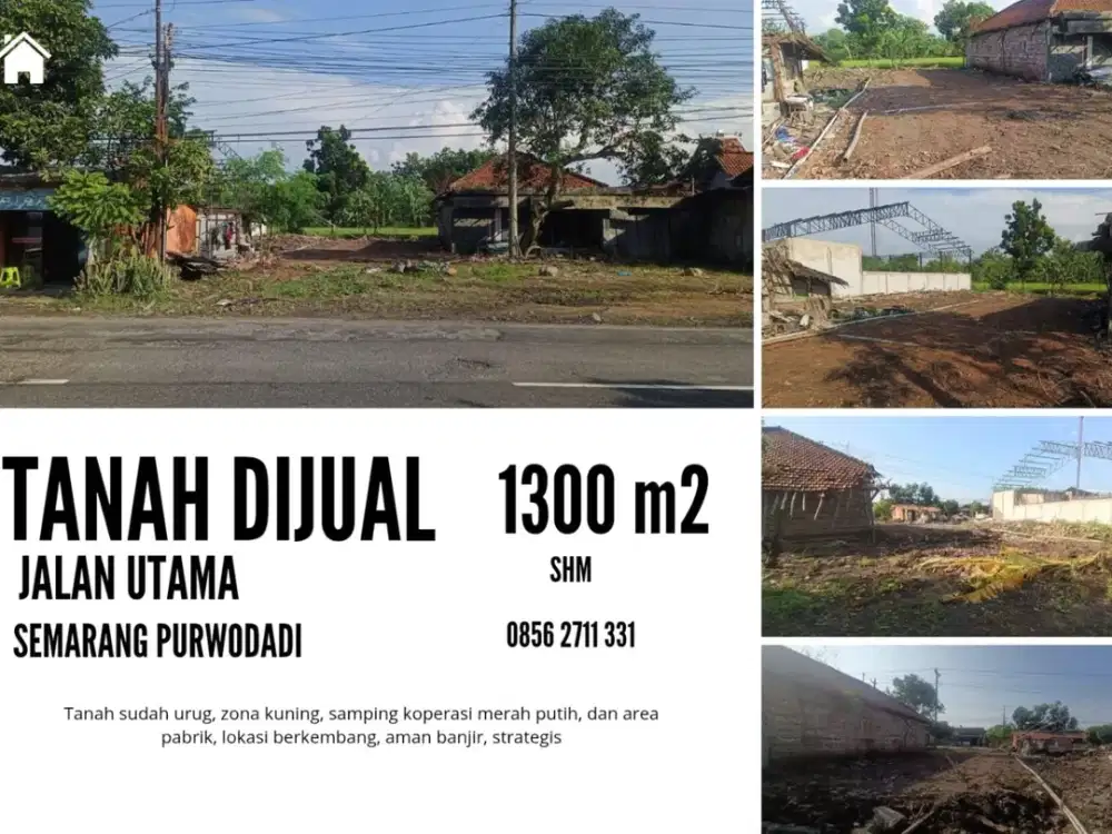Tanah Komersial Pinggir Jalan nasional Semarang Purwodadi Kebonagung Demak