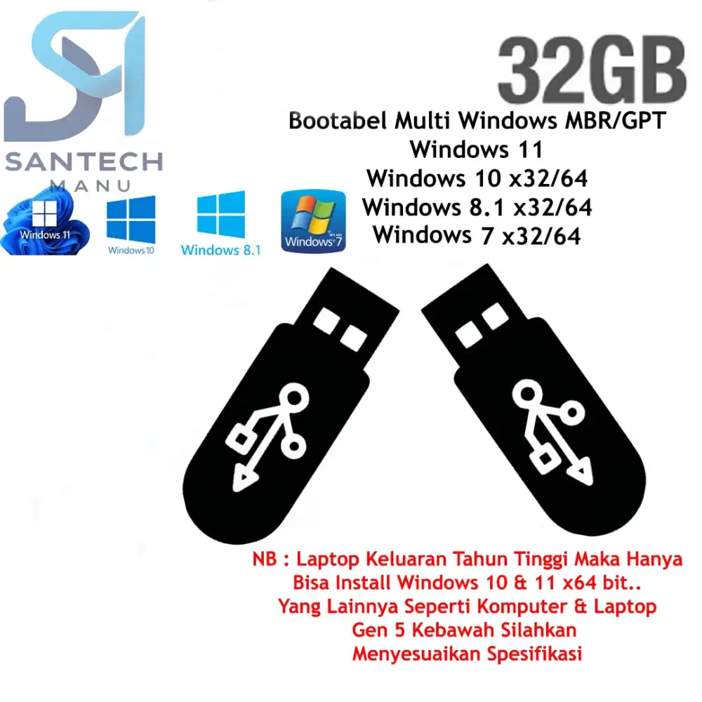 Bootable Flashdisk Win AIO 32-64 bit