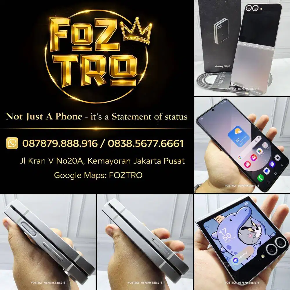 Samsung Galaxy Z Flip 6 12/512GB Silver Fullset Mulus Resmi No Minus