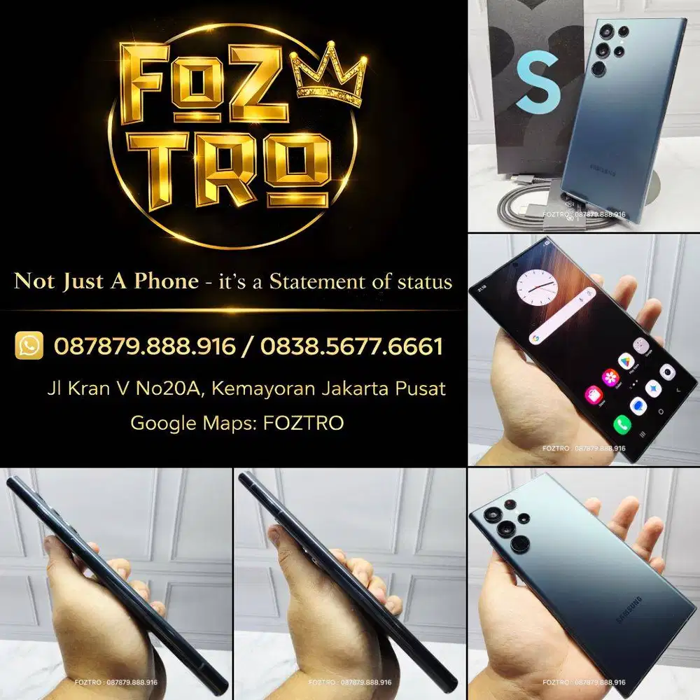 Samsung Galaxy S22 Ultra 12/512GB Like New Fullset Resmi No Minus