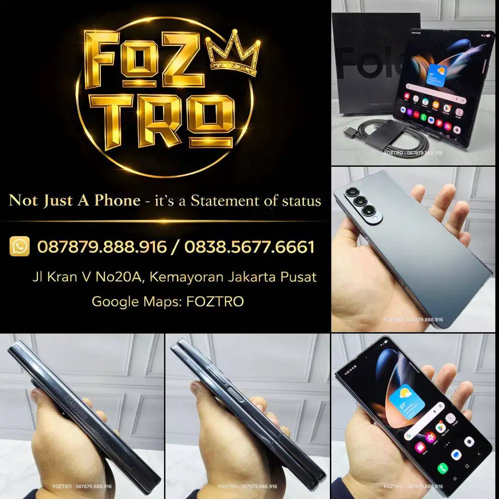 Samsung Galaxy Z Fold 4 12/512GB Graygreen Like New Fullset Resmi