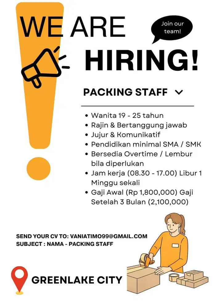 Staff packing olshop