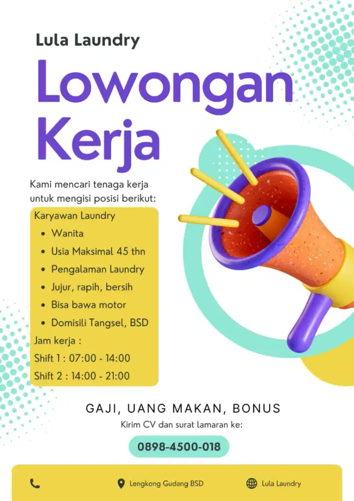 Lowongan Staff Laundry Lula