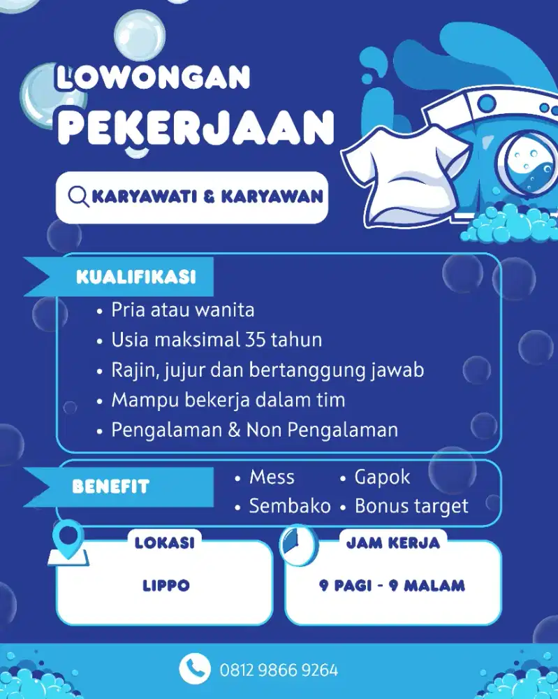 LOWONGAN KARYAWAN & KARYAWATI