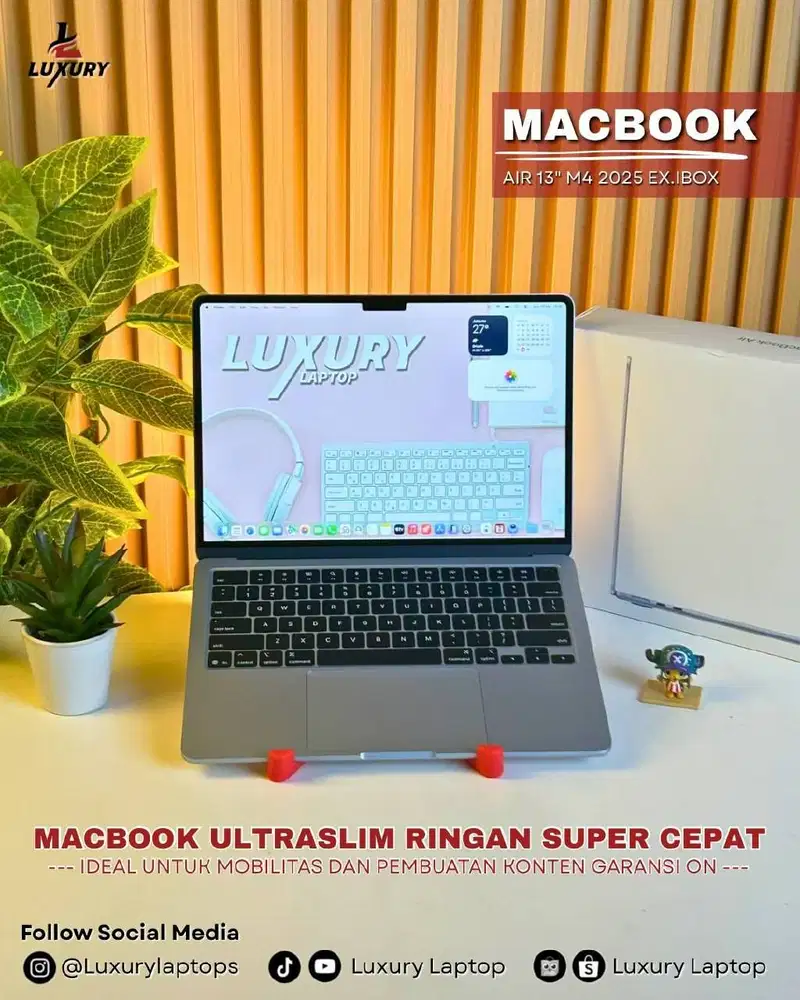 LAPTOP MACBOOK AIR RETINA 13 M4 2025 SLIM APPLE M4 16GB 256GB BU IBOX