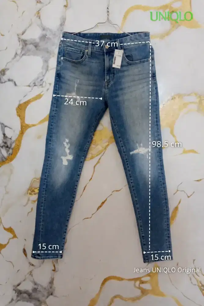 Jeans UNIQLO Original Slim Fit Biru | Kondisi Mulus Like New