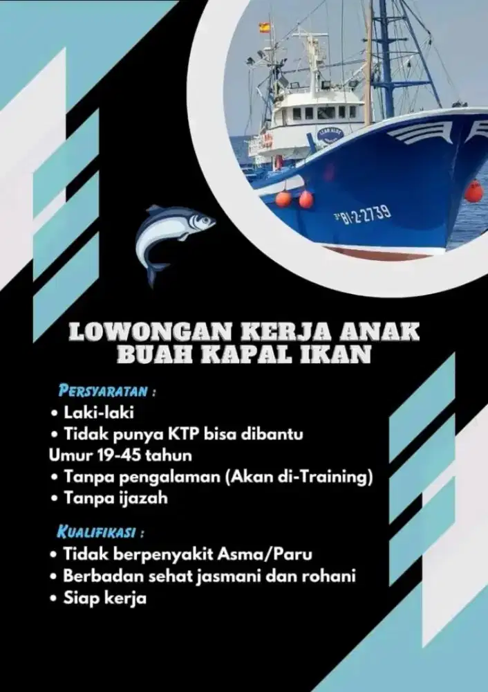Dibutuhkan karyawan ABK Kapal