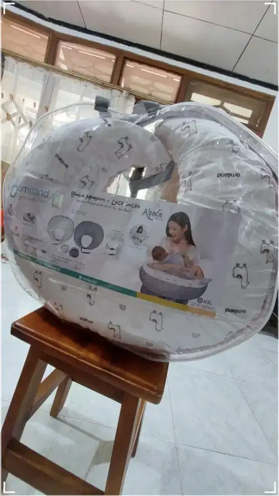 Bantal menyusui + lock buckle  Omniland Pink = alpaca series