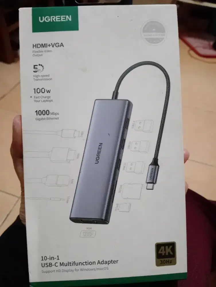 USB-C Multifungsi Adapter 10-in-1