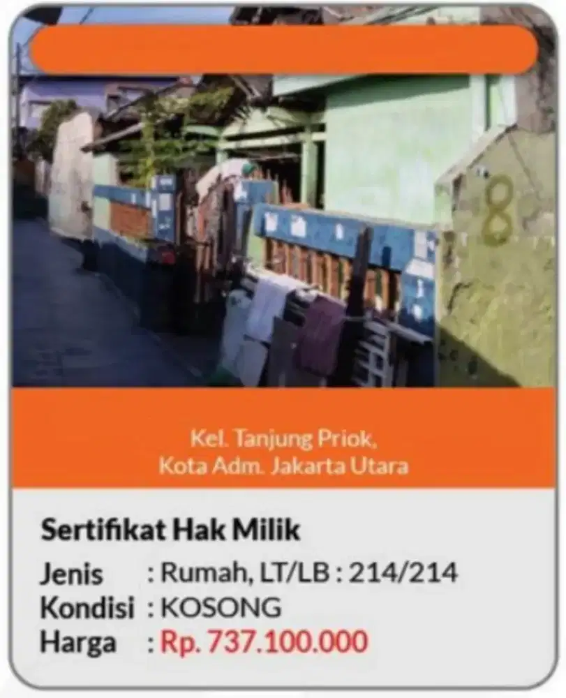 Dijual Rumah Tua Hitung Tanah Tanjung Priok