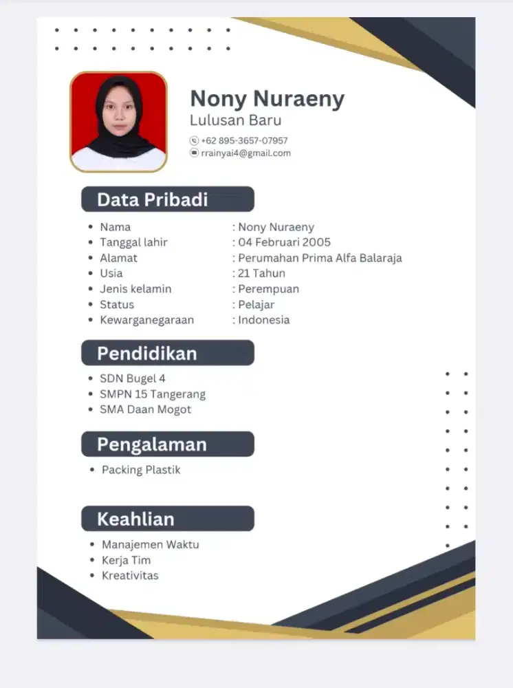 info loker nya dong modal KTP apa aja yang penting HALAL.