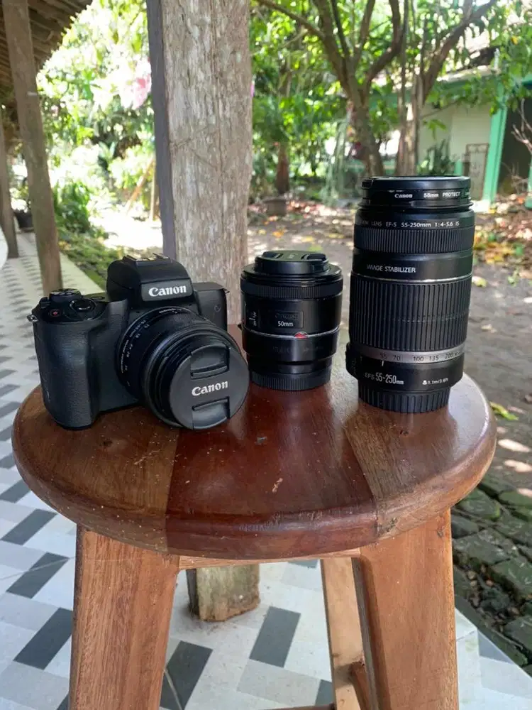 Paket lengkap Canon M50 lensa 3 murah