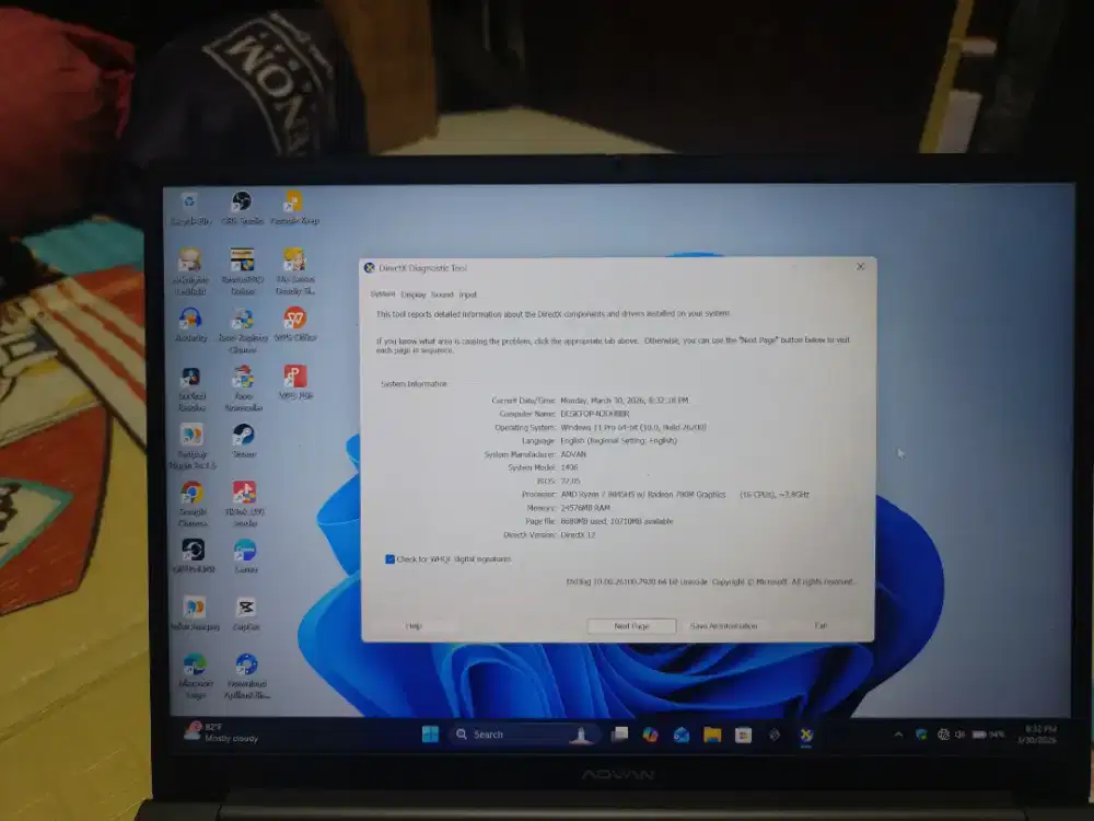 LEPTOP ADVAN AI GEN 2025 SEGER BOSQU