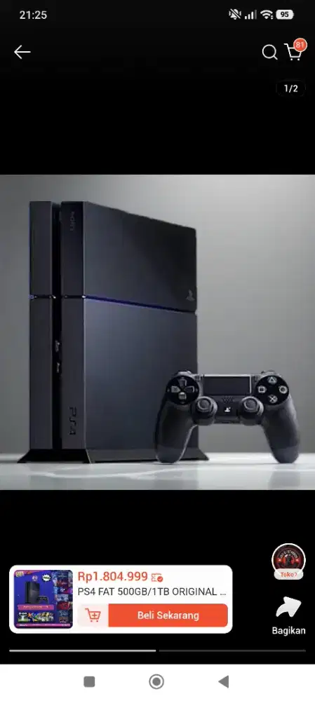 Ps4 fat 500gb original  like new kondisi normal